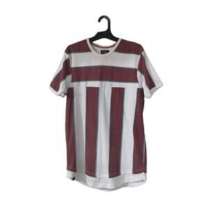 ASOS LeBreve Mens Shirt Size Medium  Chunky Stripes Tee White, Red Thin Blue